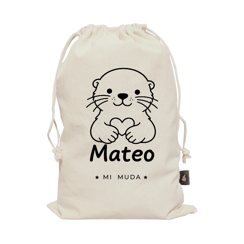 Saquito "Mi Muda" Personalizado para Jardín y Sala Cuna | 100% Algodón